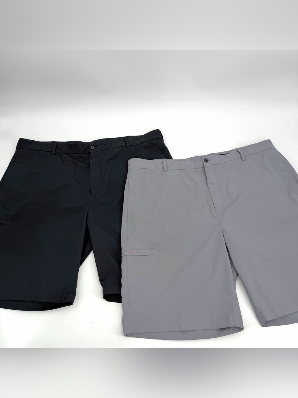 Greg Norman Shorts Mens 42 Lot of 2 Pr Black Gray Everbest 10" Golf Performance